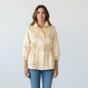 IZZY Activewear ladies yellow water resistance jacket Size small oversized.